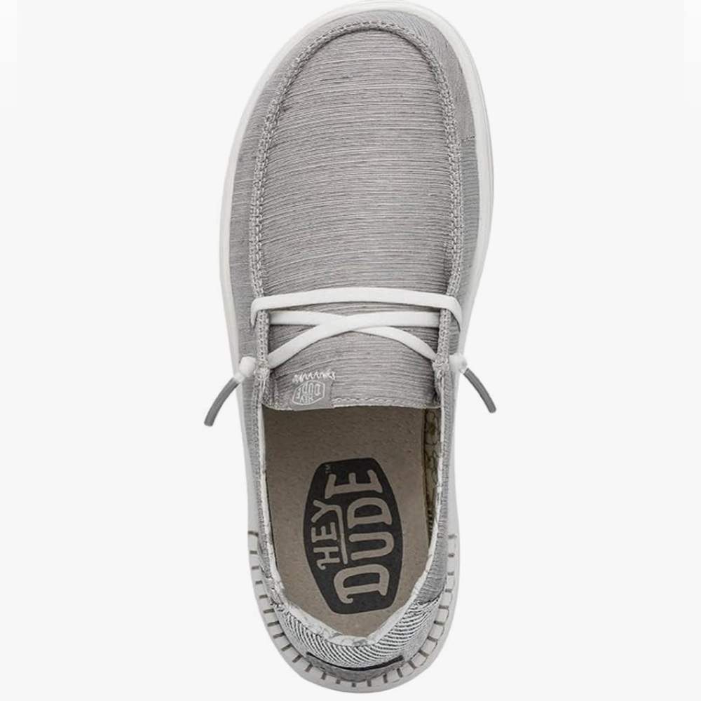 Hey Dude Wendy Rise Lunar Rock SZ W6 Grey Lightweight Travel Wear NWT NO BOX